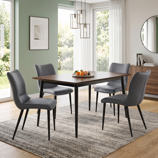 ‘Clio’ Grey Faux Leather Set of 4 Dining Chairs – view 2