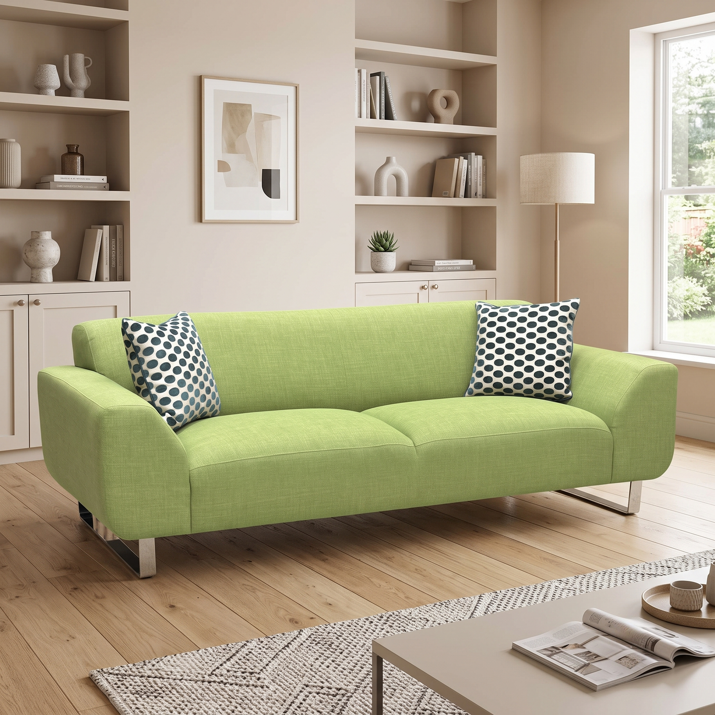 ‘Hardy’ Lime Green Revive Fabric 3 Seater Sofa