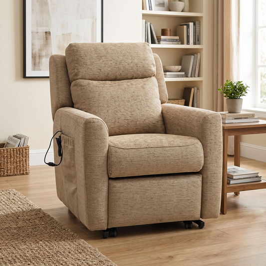 G Plan ‘Wren’ A070 Boucle Cocoa Brown Fabric Lift and Rise Recliner Chair