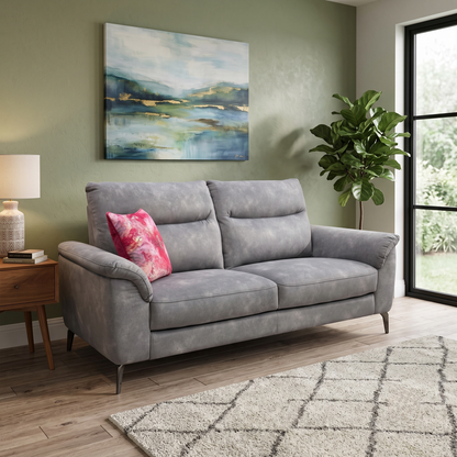 'Morgan' Dexter Mocha Grey Velvet Fabric 3 Seater Sofa