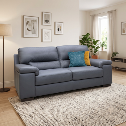Marinelli ‘Carbone’ Tatto Grey 4370 Leather 3 Seater Sofa