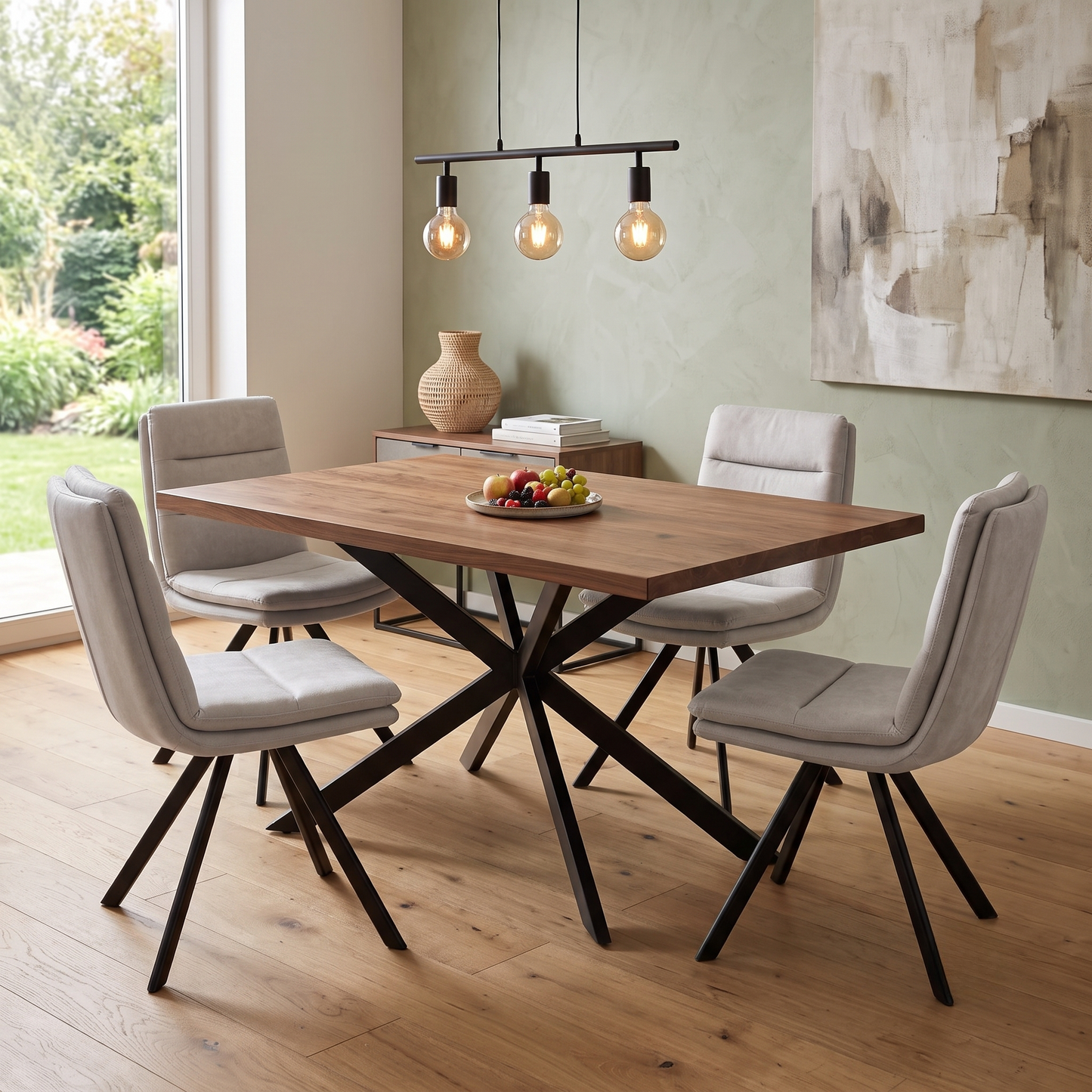 Bodahl ‘Njord’ Sand Beige Fabric Set of 4 Swivel Dining Chairs