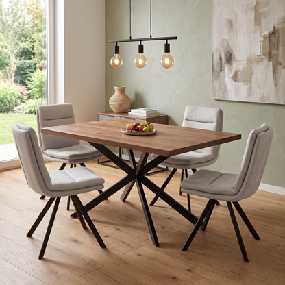 Bodahl ‘Njord’ Sand Beige Fabric Set of 4 Swivel Dining Chairs