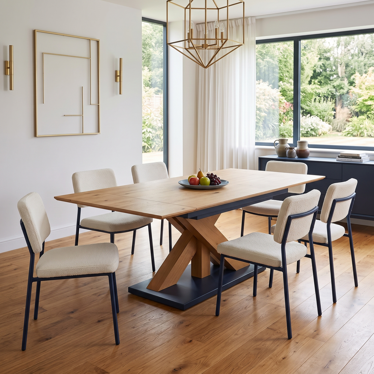 ‘Aydin’ Solid Oak Large Extending Dining Table