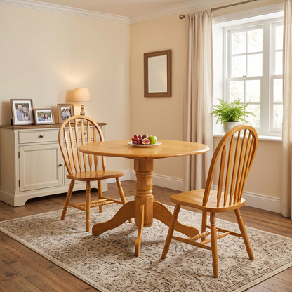 'Barry' Oak Veneer Round Fold Up Dining Table