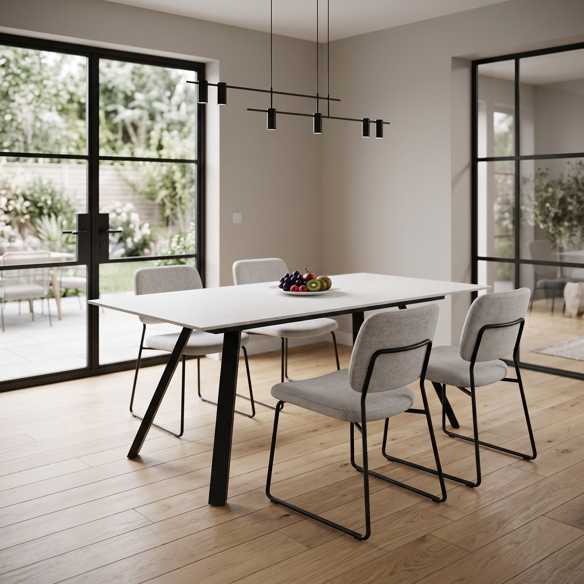 ‘Quinn’ Taupe Grey Sintered Stone Dining Table