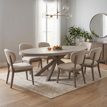 'Falun' Smoked Oak Solid Oak Large Oval Dining Table