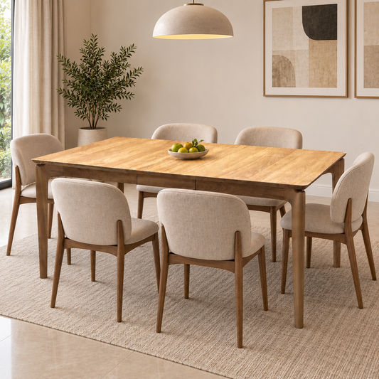 Hadley Medium Oak Veneer Small Extending Dining Table – view 2