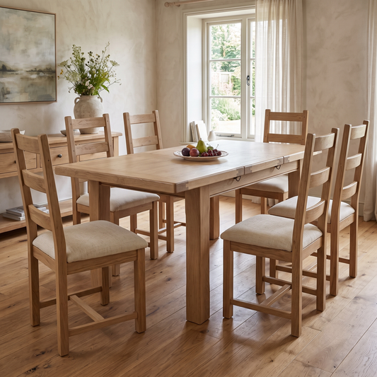 Delaney Light Oak Solid Oak Small Extending Dining Table – view 2