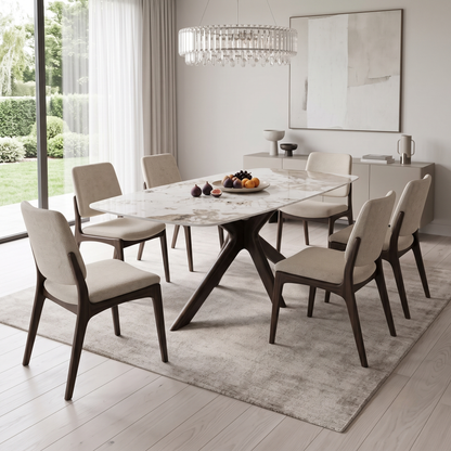 'Ariya' Marble Effect Sintered Stone Top Dining Table
