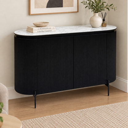 'Crete' White Ceramic Top 2 Door Sideboard