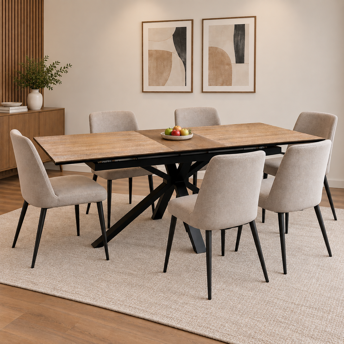 Jupiter’ Dark Oak 160cm Pop Up Extending Dining Table