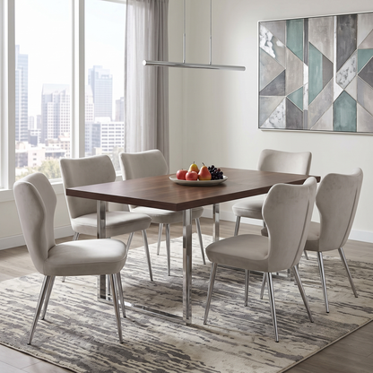 Elegante Ivory White Faux Leather Set of 6 Dining Chairs – view 2