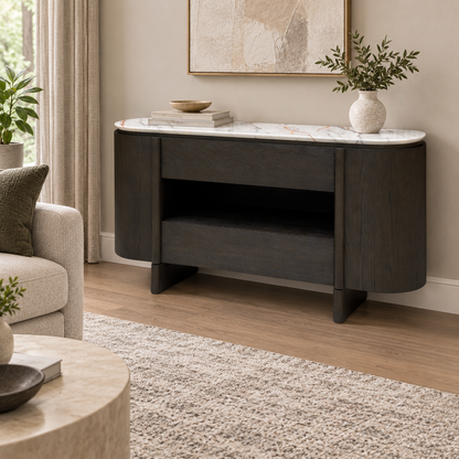 ‘Germain’ Marble Top 2 Door 3 Drawer Sideboard
