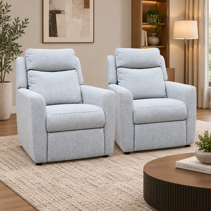 G Plan ‘Wren’ A011 Swift Cygnet Light Grey Fabric Chairs - Set of 2