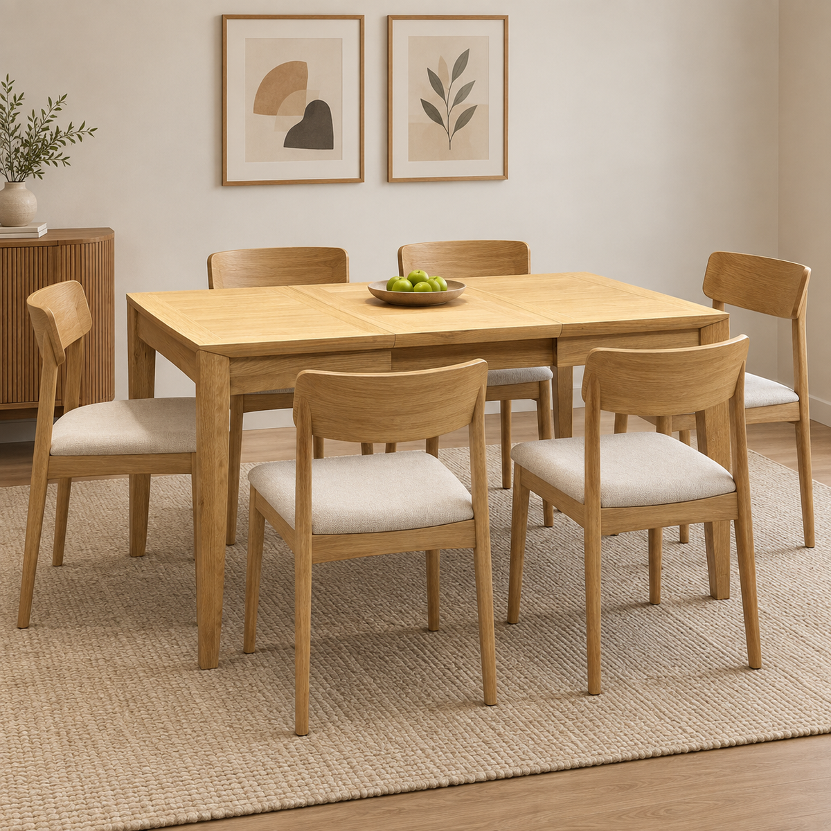'Duplex’ Solid Oak Small Extending Dining Table