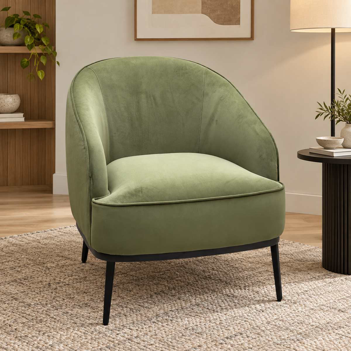 'Studio' Moss Green Fabric Accent Chair