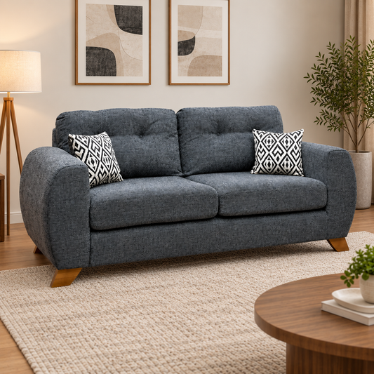 Prent Charcoal Grey Fabric 3 Seater Sofa – view 2