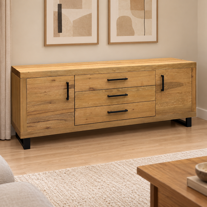Bodahl 'Terra' 1 Oil Solid Oak Large 2 Door 3 Drawer Sideboard