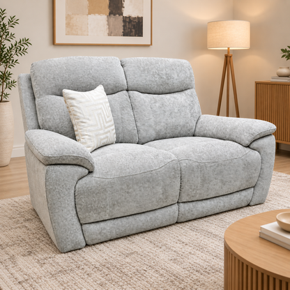 'Sloane' Hopsack Dove Grey Woven Fabric 2 Seater Sofa