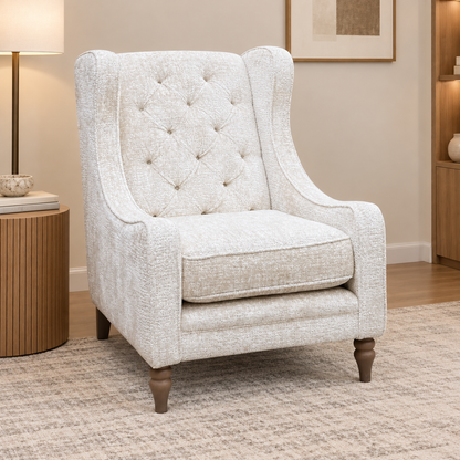 Ideal Home 'Cotswold' Kingsley Cream Wo Ft Fabric Accent Chair