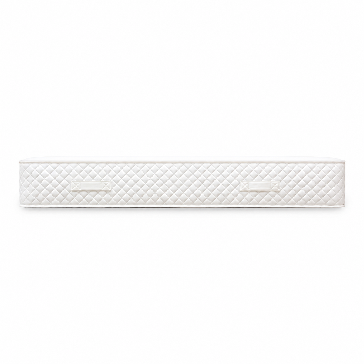 Side view of the Daydream 800 pocket mattress showing the diamond quilted border and two handles