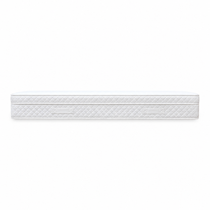 Side profile of the Gentle 1000 king size mattress showing the quilted border and carry handles