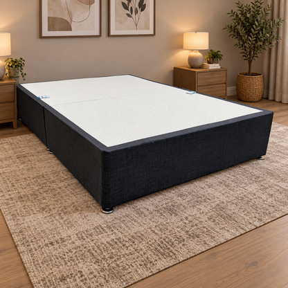 'Reggie' Dark Grey Fabric Divan Base Only - Double