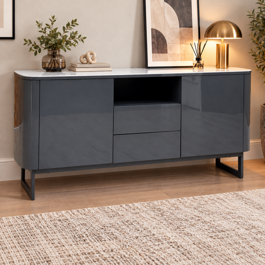 'Carrera' Ceramic Top 2 Door 2 Drawer Sideboard