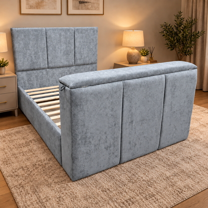 ‘Sterling’ Grey Fabric TV Bed - King