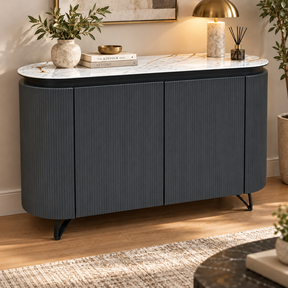 'Jose' Fiorentino Marble Ceramic Top 2 Door Sideboard