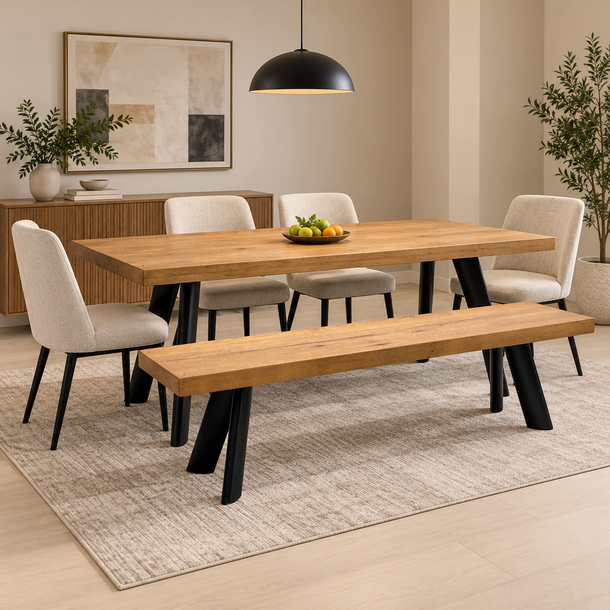 Bodahl ‘Athena’ 6 Old Bassano Solid Oak 180cm Dining Bench