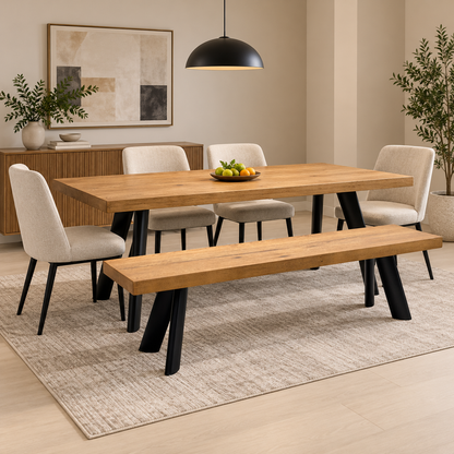 Bodahl ‘Athena’ 6 Old Bassano Solid Oak 180cm Dining Bench