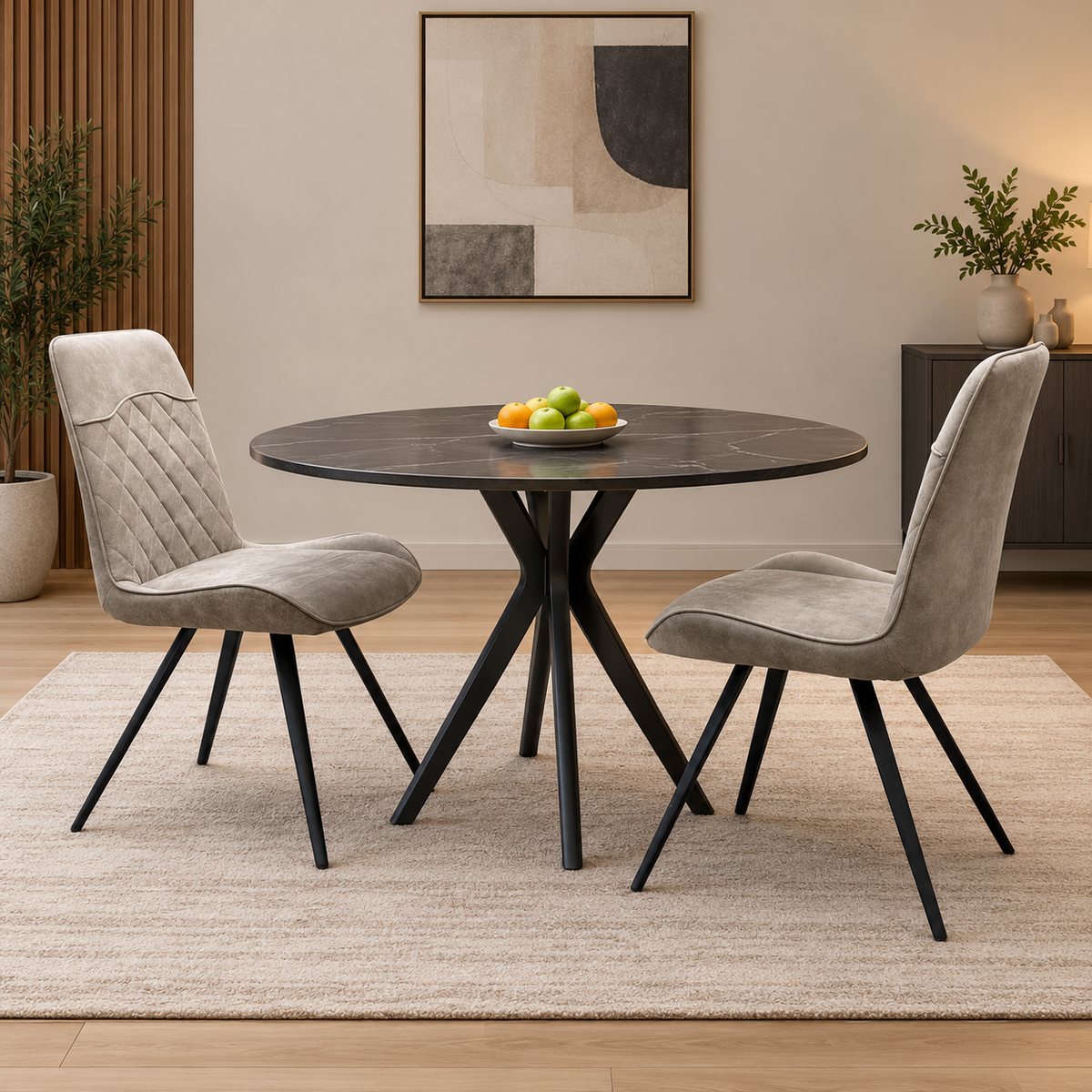 ‘Warrior’ Taupe Fabric Pair of Standard Dining chairs