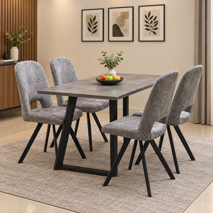 'Enterprise' Mink Velvet Fabric Set of 4 Swivel Dining Chairs