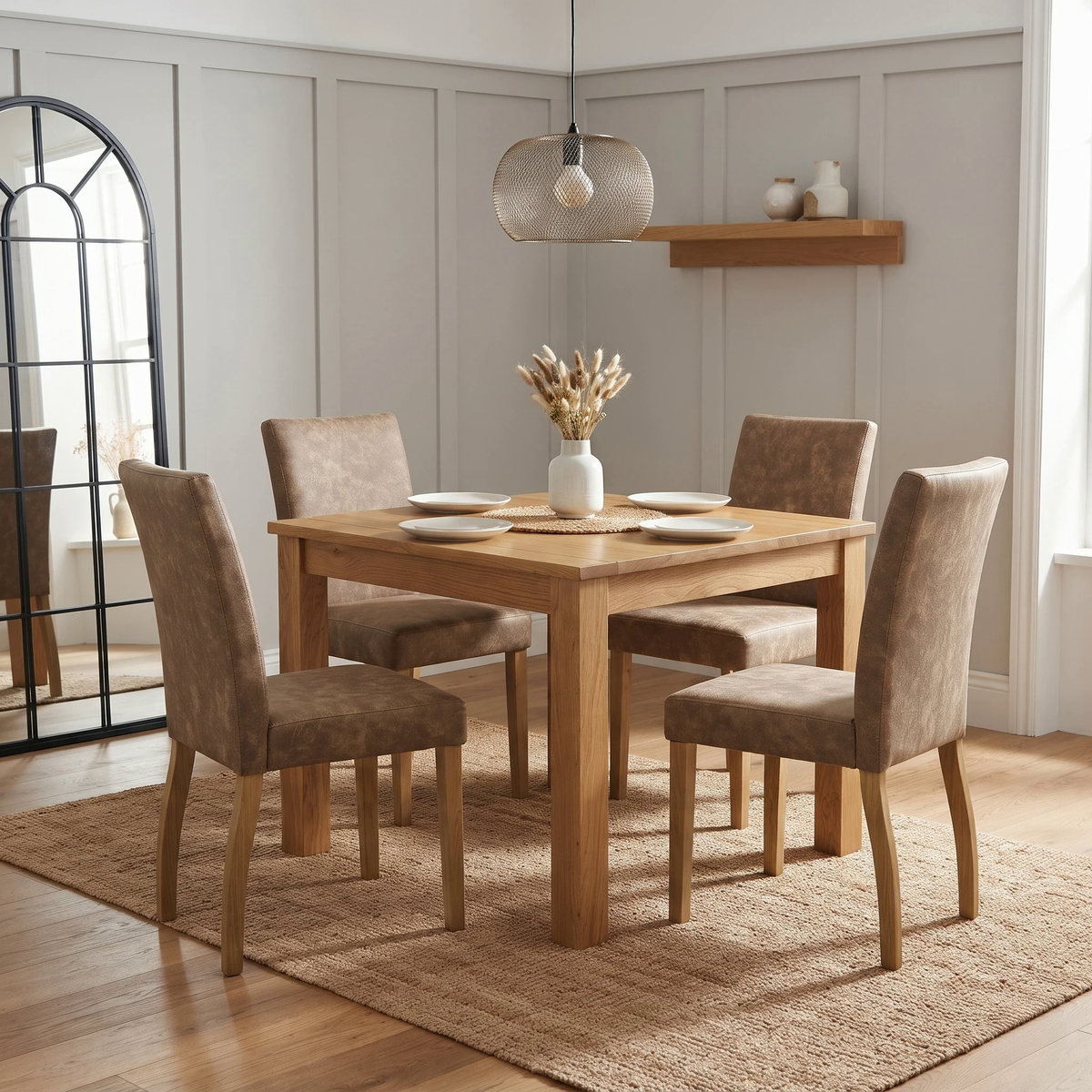 Furnitureland 'Augusta' Taupe Cowboy Upholstered Set of 4 Dining Chairs