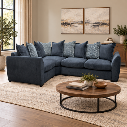 'Havana' Charcoal Grey Fabric Scatterback Left hand Double Arm Corner Group