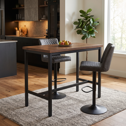 ‘Earth' Grey Fabric Pair of 2 Swivel Dining Chairs