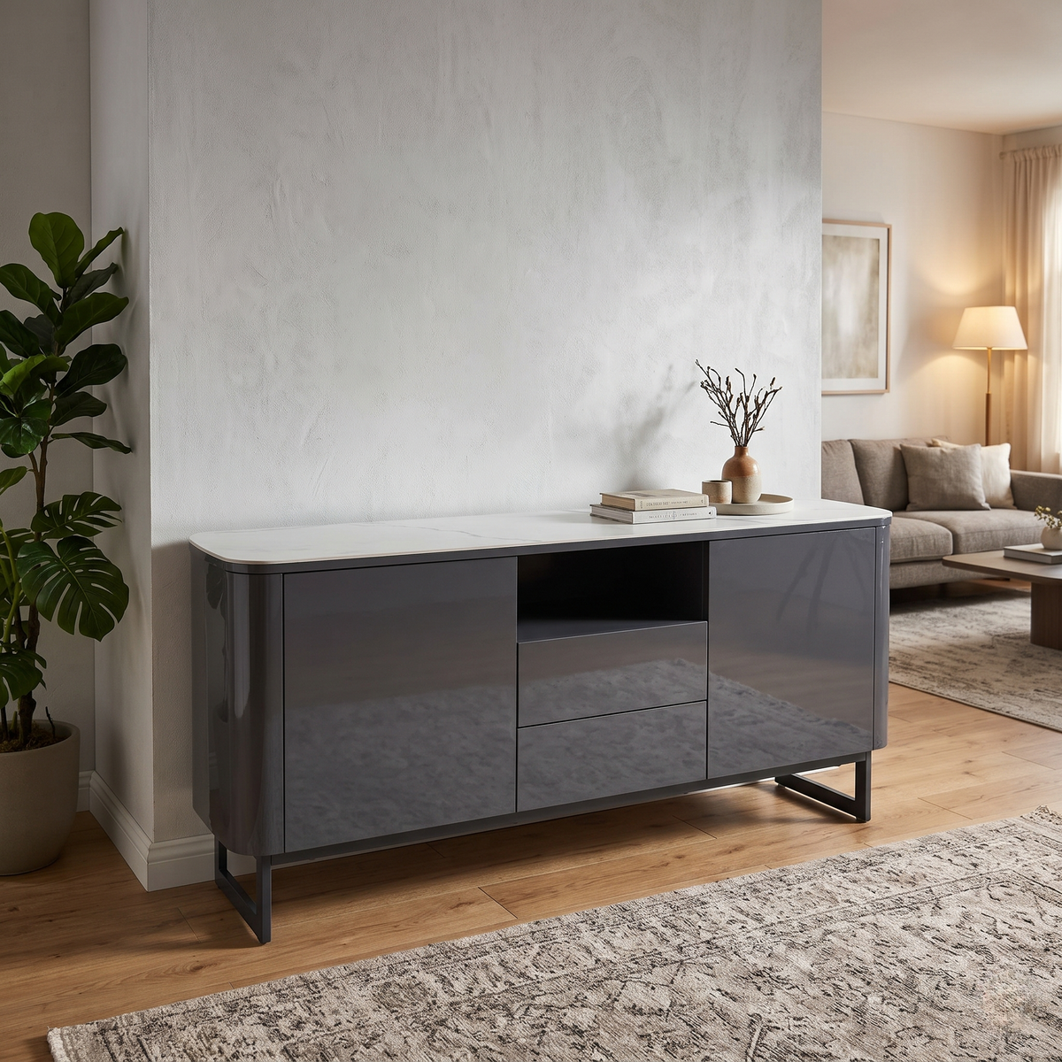 ‘Carrera' Ceramic Top 2 Door 2 Draw Large Sideboard
