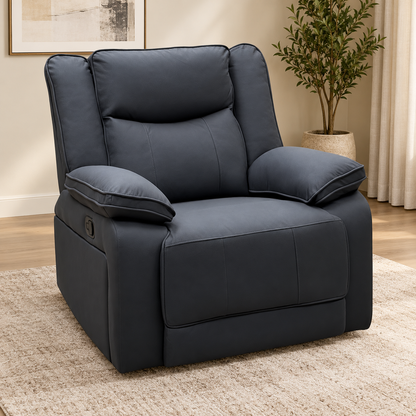 'Milan' Mocha Grey Microfibre Fabric Manual Recliner Chair