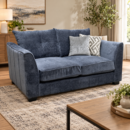 ‘Allure’ Coco Indigo Wng Fabric 2 Seater Classic Back Sofa