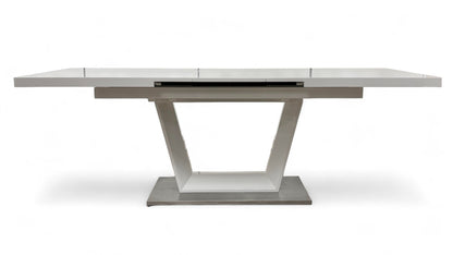 'Bianco' White High-Gloss Large Extending Dining Table