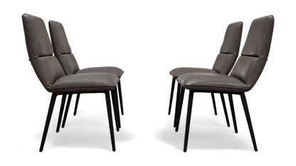 Bodahl ‘Odin’ Set of 4 Dark Grey Faux Leather Dining Chairs
