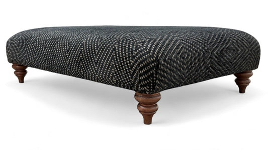 Boutique ‘Brando’ Wicker Ebony Large Fabric Footstool