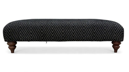 Boutique ‘Brando’ Wicker Ebony Large Fabric Footstool