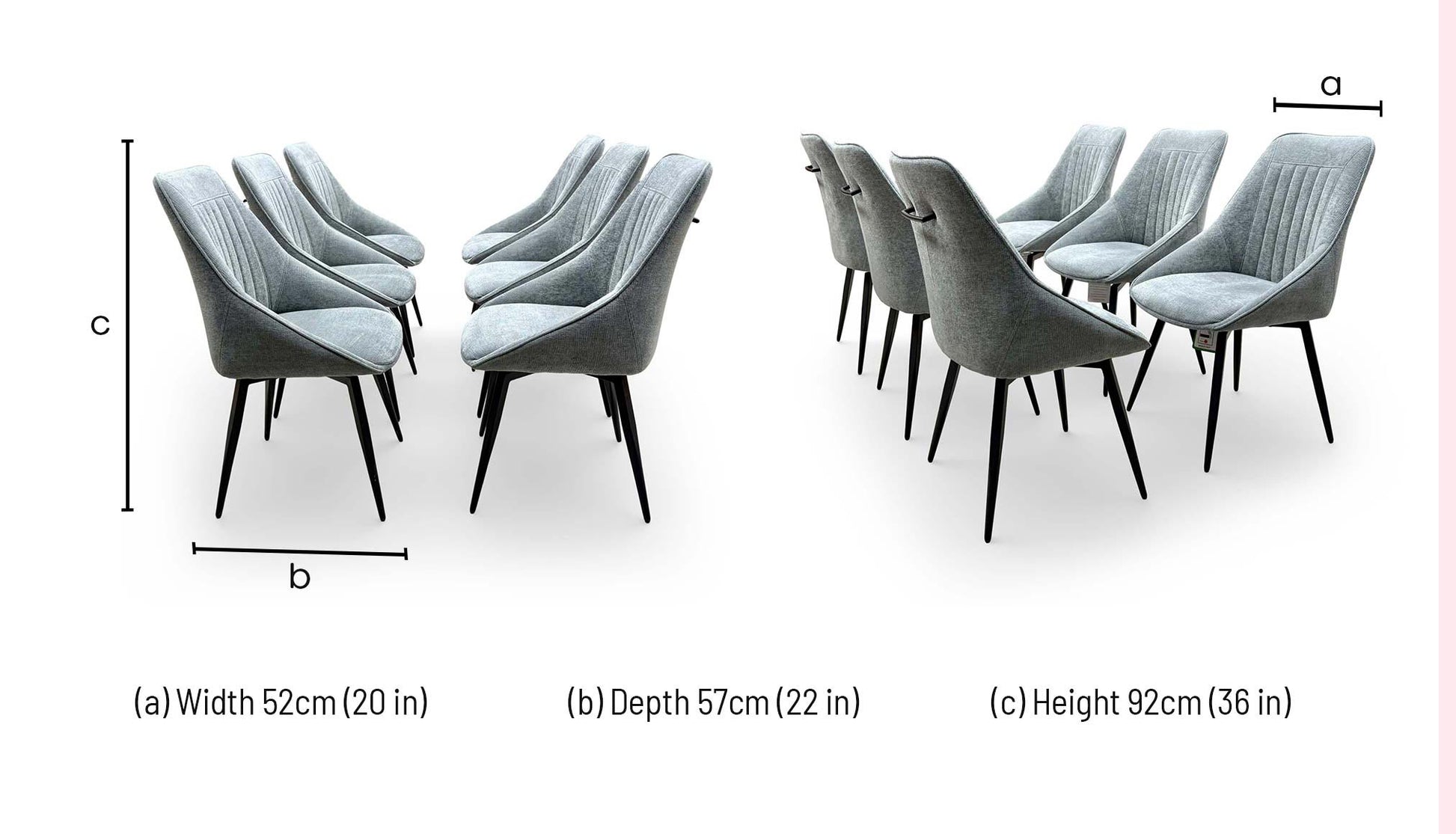 'Crete' Ceramic Top 180cm Large Extending Dining Table with Dark Grey Set of 6 Swivel Dining Chairs Furniture Village