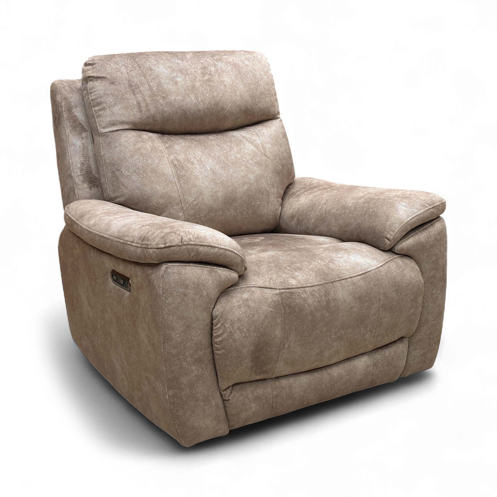 Side profile of the Sloane chair in a fully reclined position, emphasizing the ergonomic comfort and the contemporary, space-efficient silhouette.