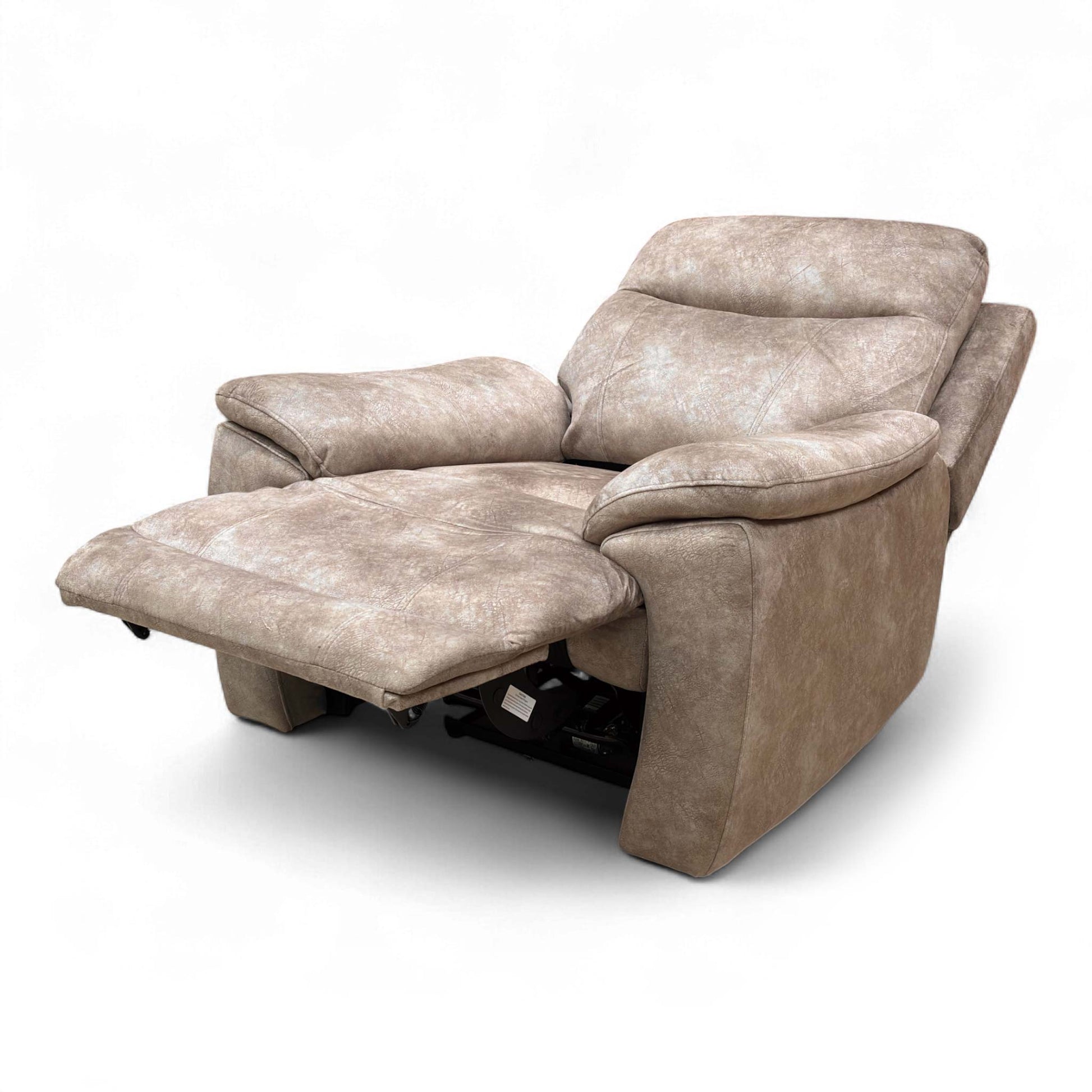 Side profile of the Sloane chair in a fully reclined position, emphasizing the ergonomic comfort and the contemporary, space-efficient silhouette.