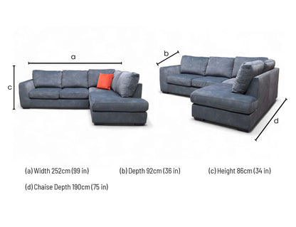 'Dinky' Dexter Shadow 43519 Fabric Right Hand Facing Corner Chaise End Sofa