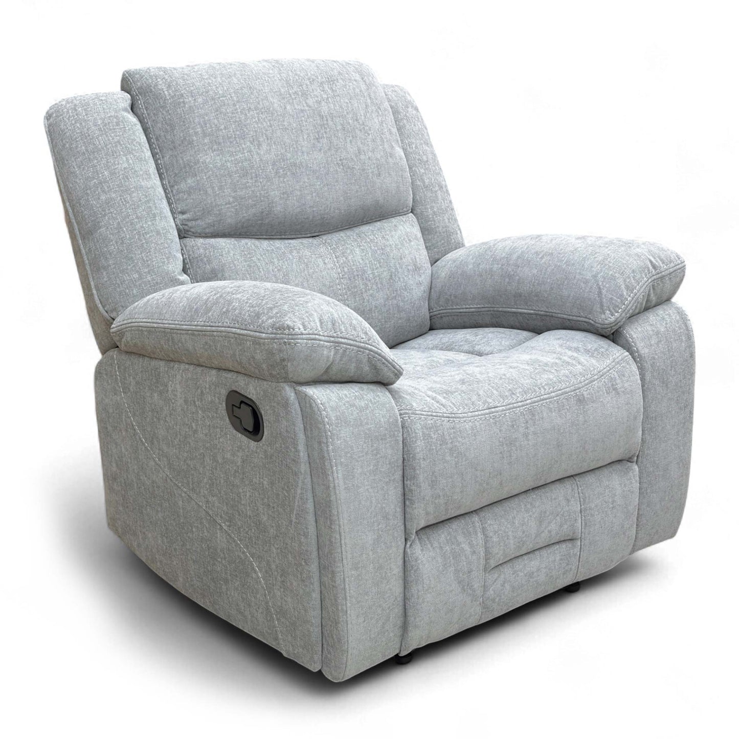 ‘Weston' Grey Tight Weave Fabric Manual Recliner Chair